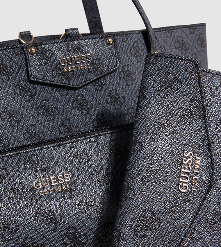 Monogram Patterned Tote Bag Set