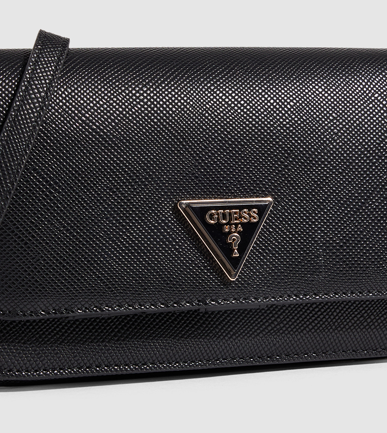 Buy Guess Logo Detail Wallet With Sling In Black | 6thStreet UAE