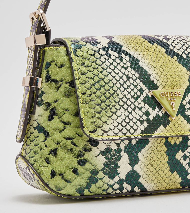 Buy Guess Snakeskin Print Shoulder Bag In Green 6thStreet UAE