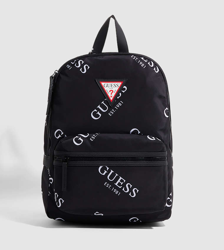 Buy Guess All Over Logo Zip Around Backpack In Black | 6thStreet UAE