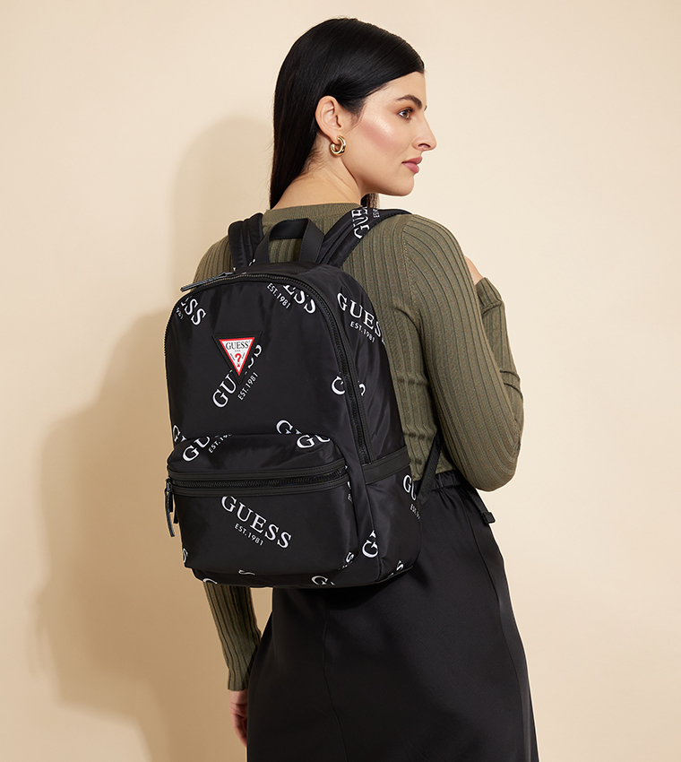 Guess kevin logo print backpack best sale