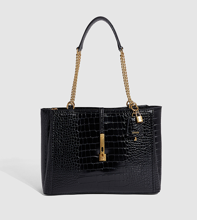 Guess outlet tote croc print bag