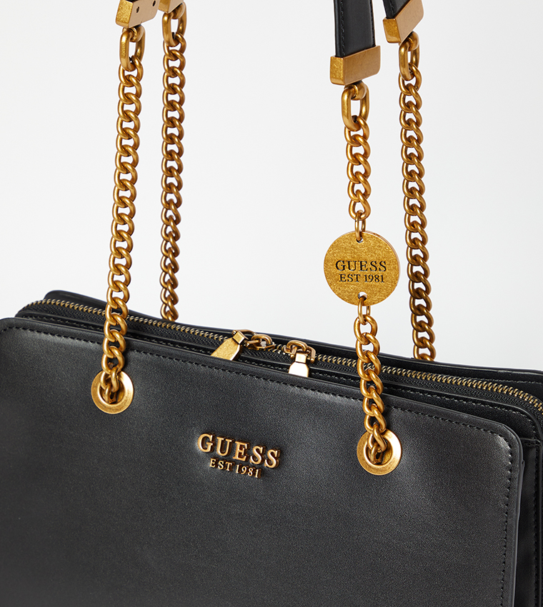 Buy Guess ISELINE Logo Detail Shoulder Bag In Black 6thStreet Bahrain