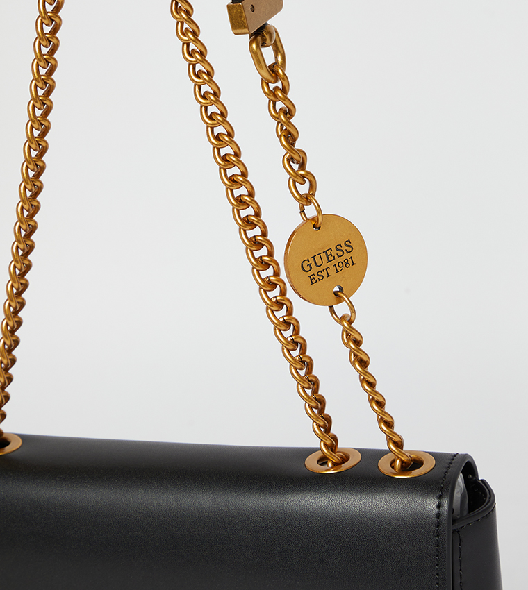 Buy Guess ISELINE Flap Convertible Crossbody Bag In Black