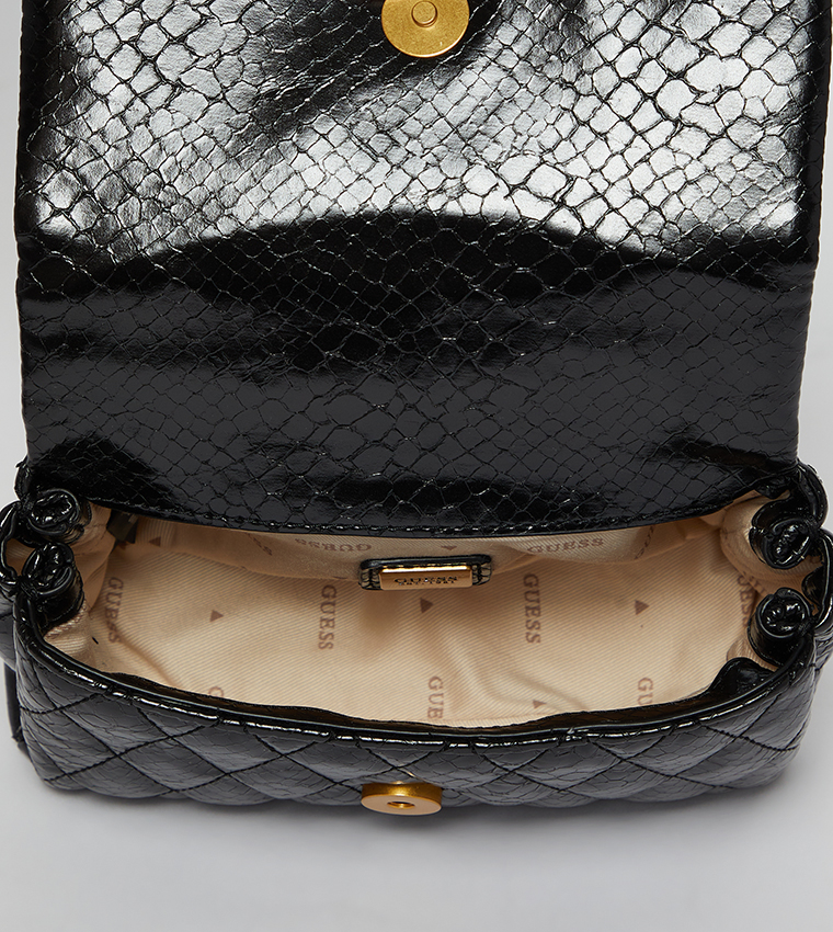 Buy Guess DEMA Quilted Mini Crossbody Bag In Black 6thStreet Saudi Arabia