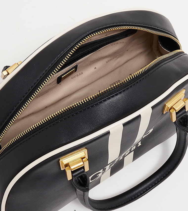 Buy Guess MILDRED Logo Printed Handheld Bag In Black