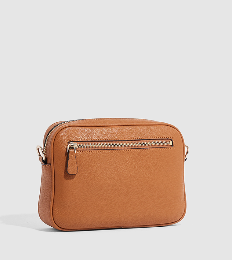 Textured Zippered Crossbody Bag