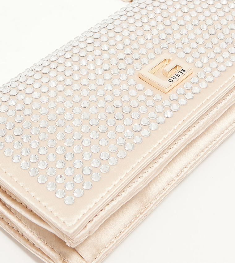 GILDED GLAMOUR Stone Studded Clutch Bag