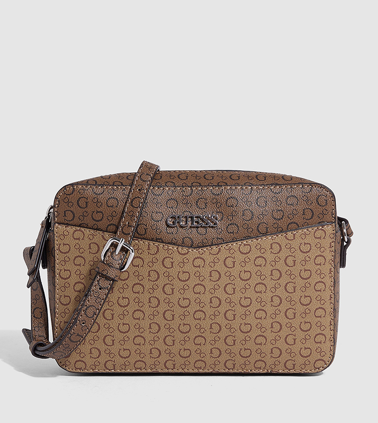 Buy Guess Monogram Patterned Crossbody Bag In Brown 6thStreet Oman