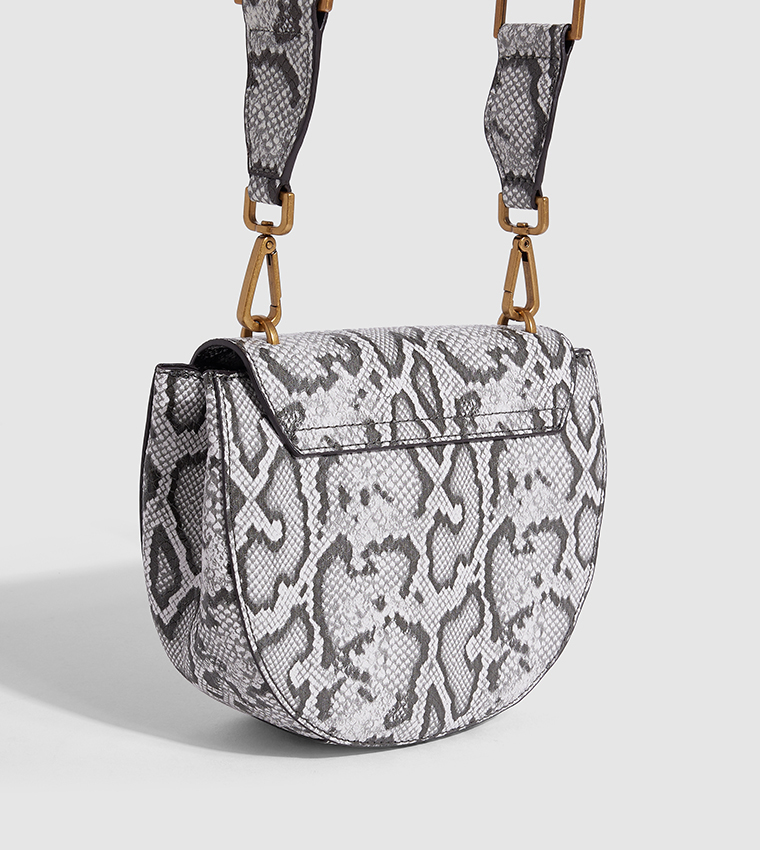 Snakeskin Patterned Mini Bag with Sling