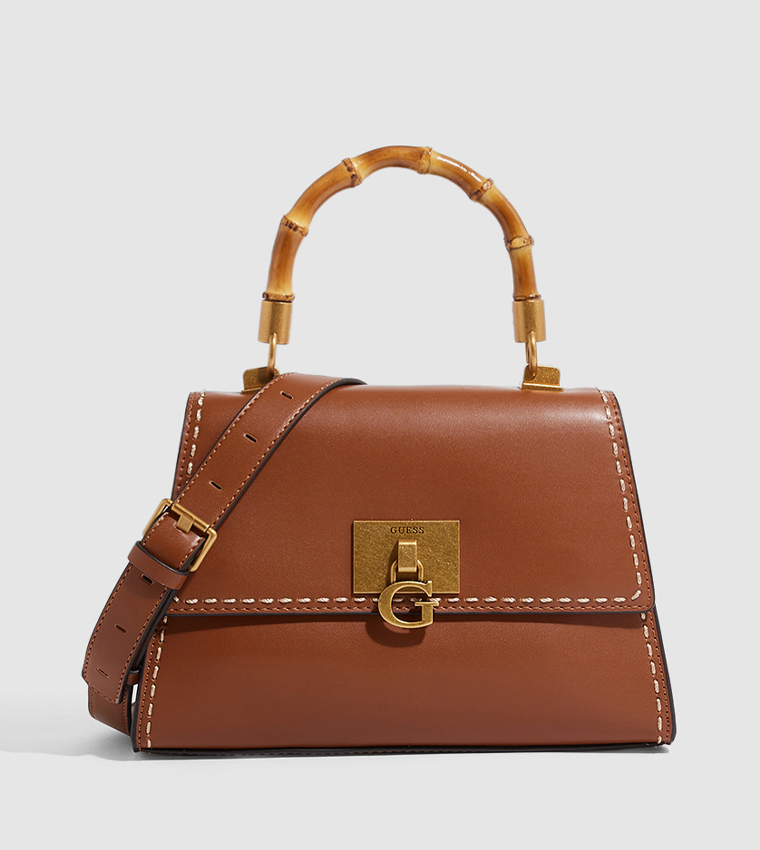 Buy Guess Bamboo Handle Satchel Bag In Brown 6thStreet Kuwait