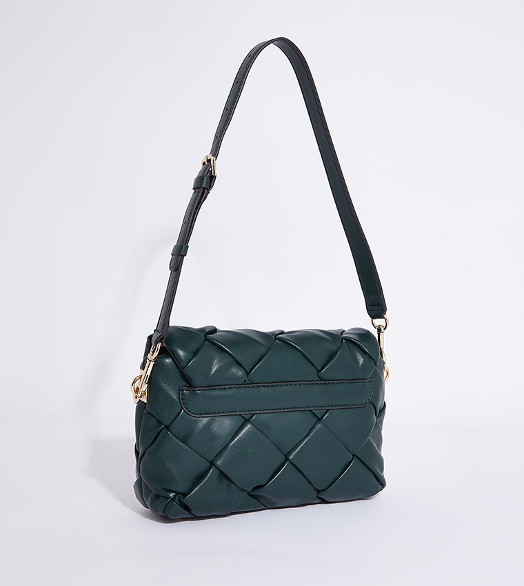 Buy Guess Quilted Flap Closure Shoulder Bag In Green 6thStreet UAE