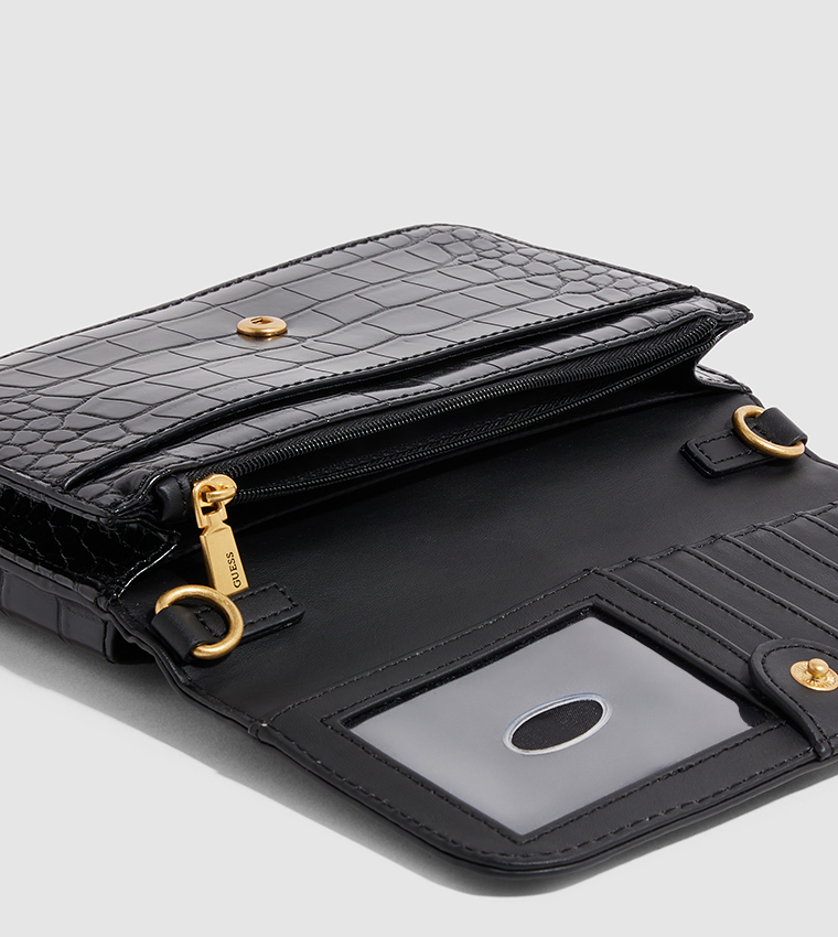 Buy Guess Croc Textured Mini Crossbody Bag In Black 6thStreet UAE