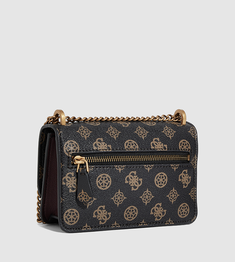 Buy Guess Logo Detail Studded Mini Bag With Sling In Brown