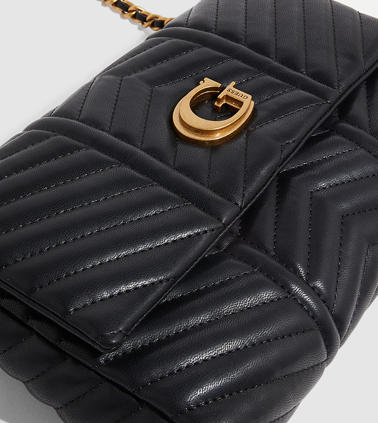 Buy Guess Quilted Convertible Shoulder Bag In Black 6thstreet Uae