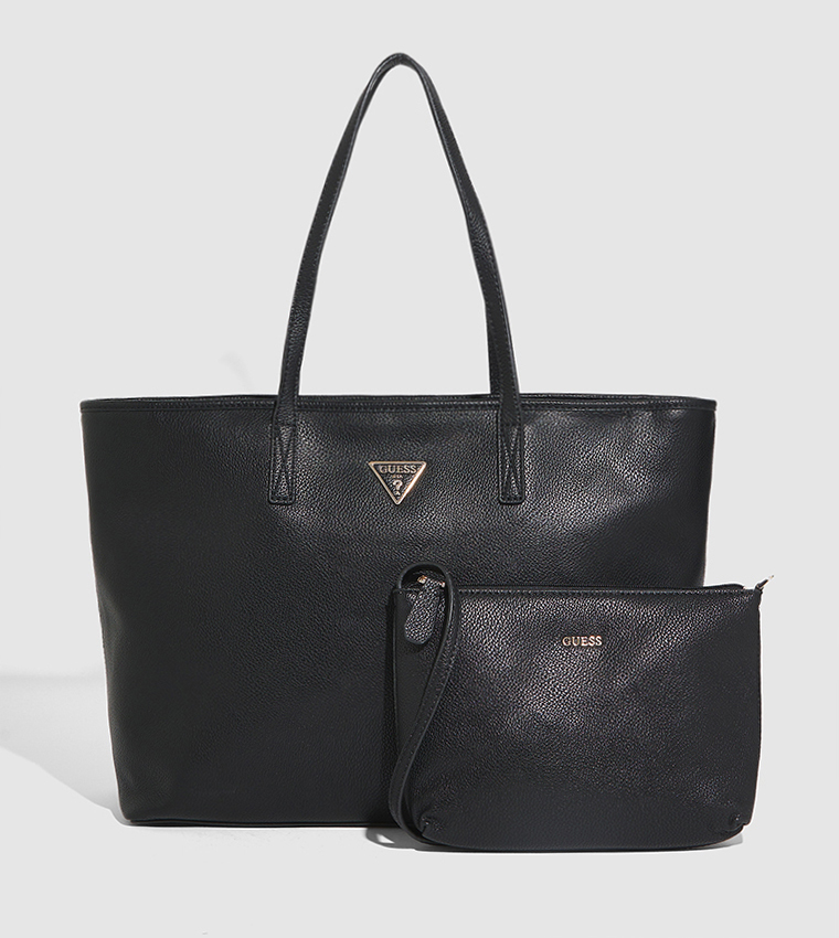 Textured Tote Bag with Pouch