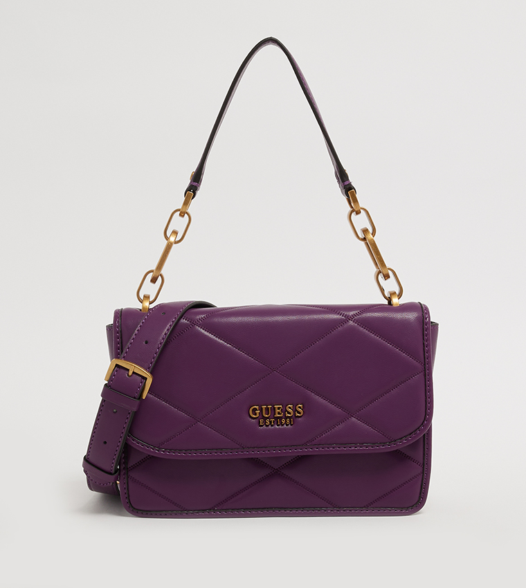 Buy Guess CILIAN Quilted Top Handle Bag In Purple 6thStreet Qatar