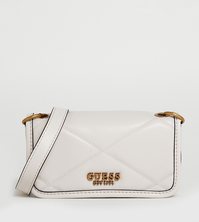 Buy Guess CILIAN Logo Detail Crossbody Bag In White 6thStreet UAE