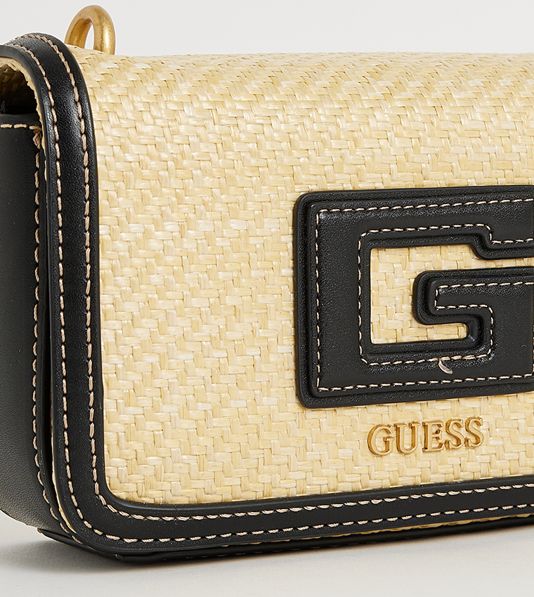 Buy Guess G STATUS Straw Flap Crossbody Bag In Natural 6thStreet UAE