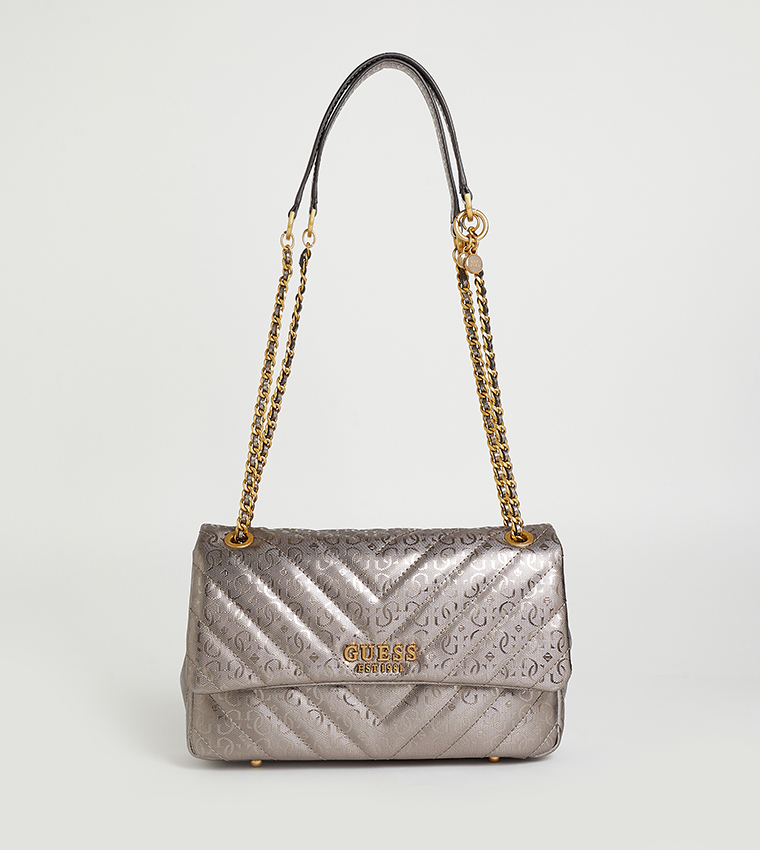 Buy Guess JANIA Convertible Crossbody Bag In Silver 6thStreet Bahrain