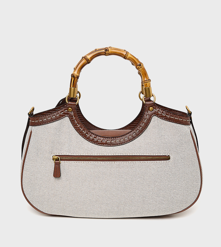 ZABRY Bamboo Handle Handheld Bag