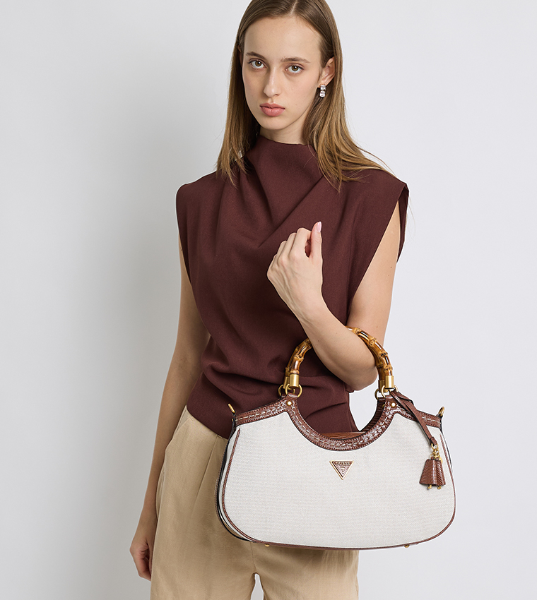 ZABRY Bamboo Handle Handheld Bag