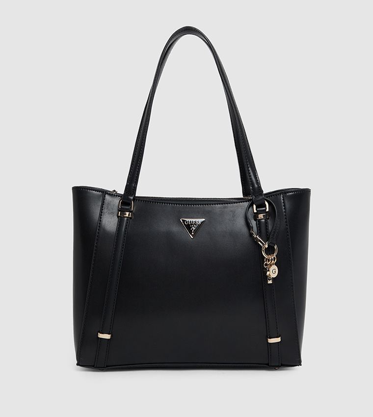 Logo Detail Zippered Tote Bag