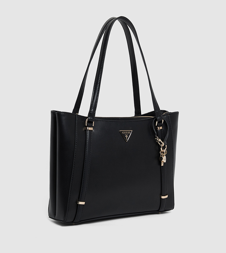 Logo Detail Zippered Tote Bag