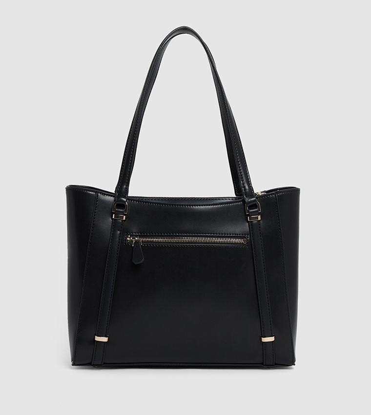 Logo Detail Zippered Tote Bag