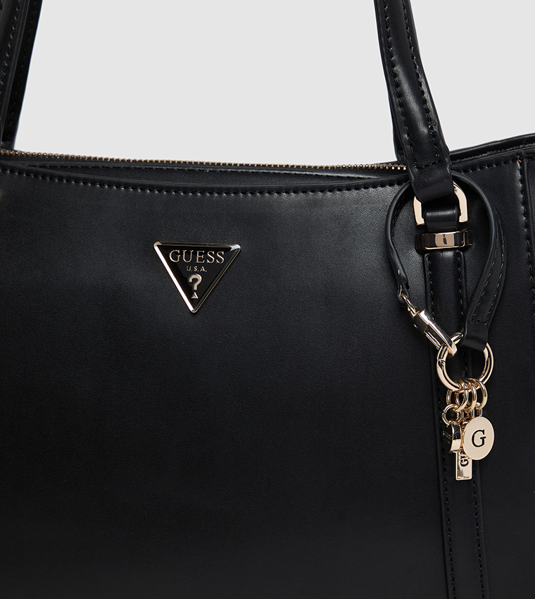 Logo Detail Zippered Tote Bag