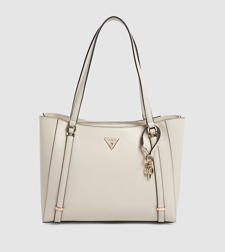 Logo Detail Zippered Tote Bag