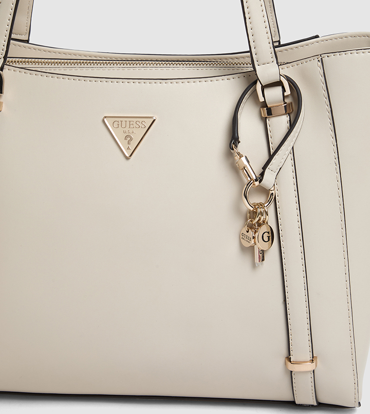 Logo Detail Zippered Tote Bag