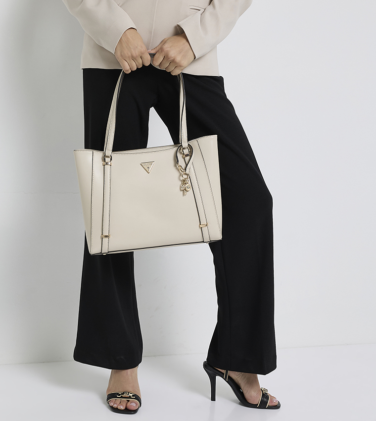 Logo Detail Zippered Tote Bag