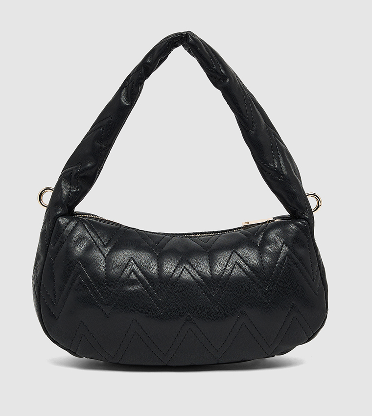 Quilted Zip Closure Shoulder Bag