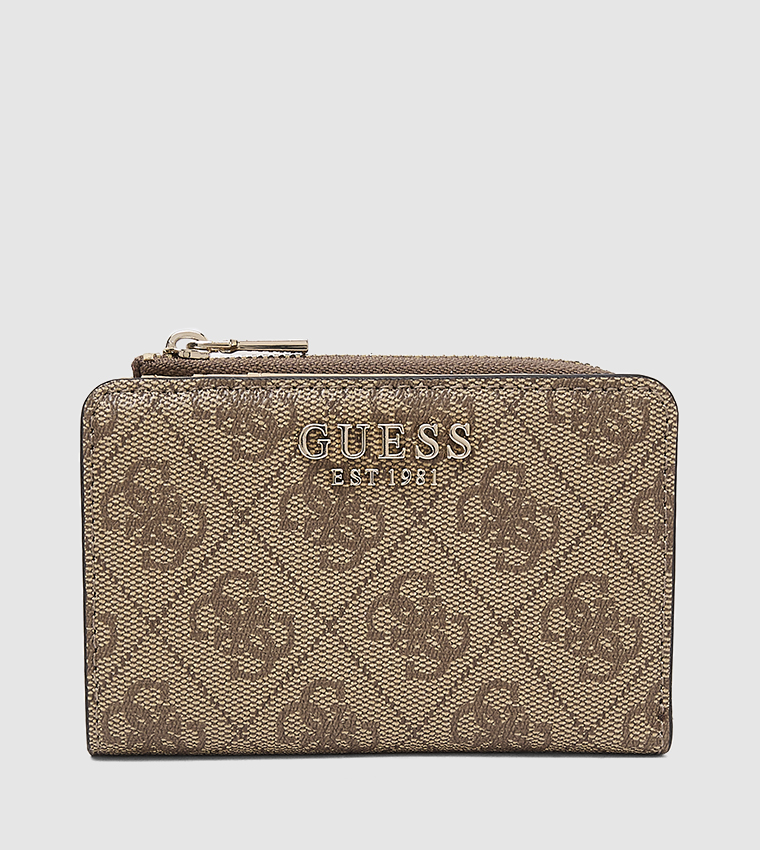 Logo Patterned Zip Around Wallet