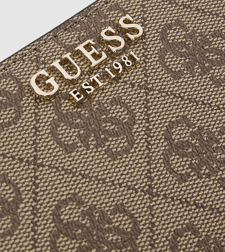 Logo Patterned Zip Around Wallet