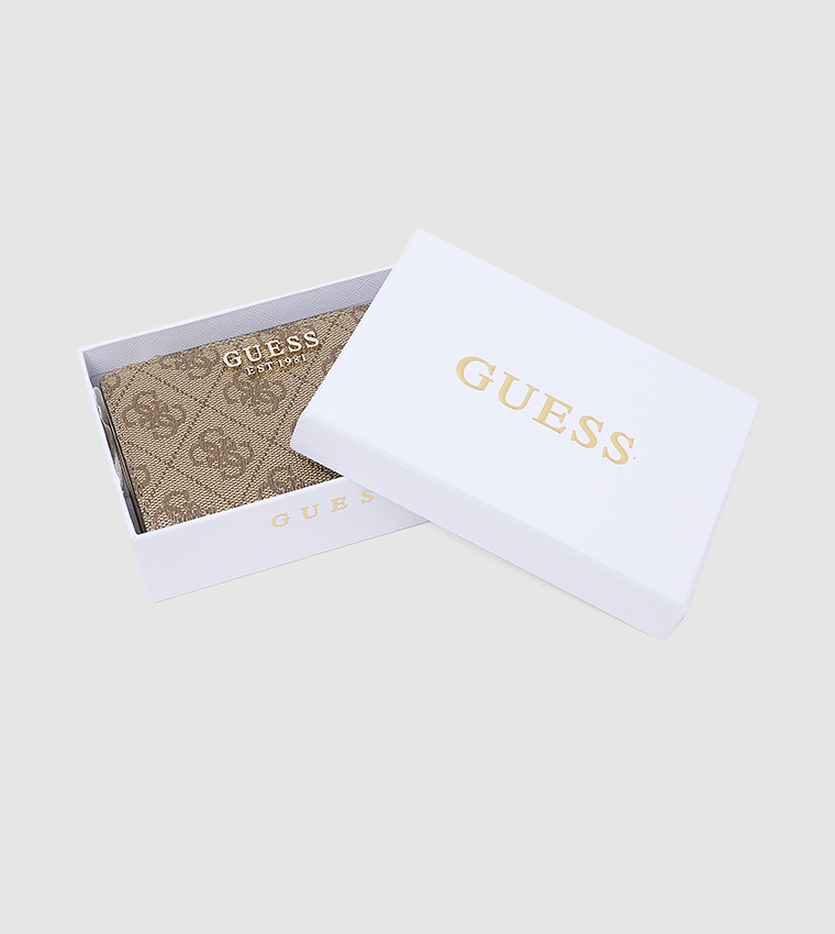Logo Patterned Zip Around Wallet