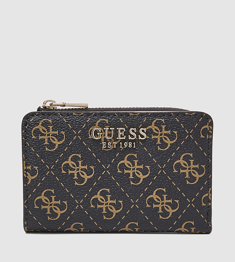 Logo Patterned Zippered Wallet