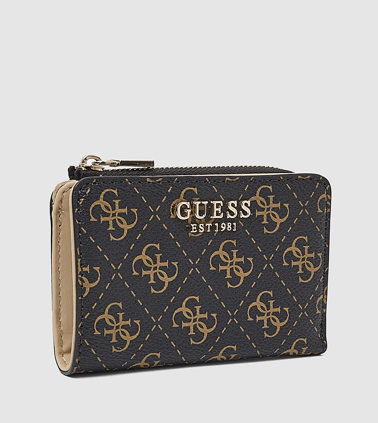 Logo Patterned Zippered Wallet