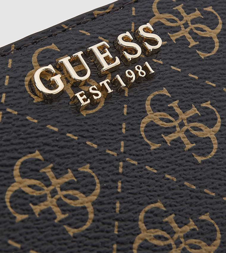 Logo Patterned Zippered Wallet