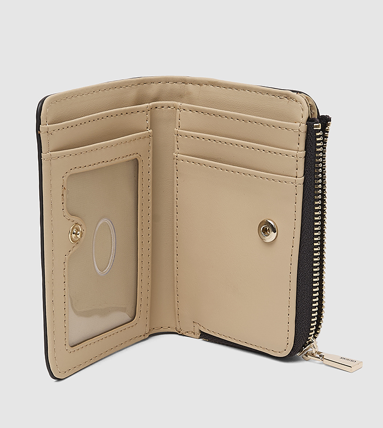 Logo Patterned Zippered Wallet
