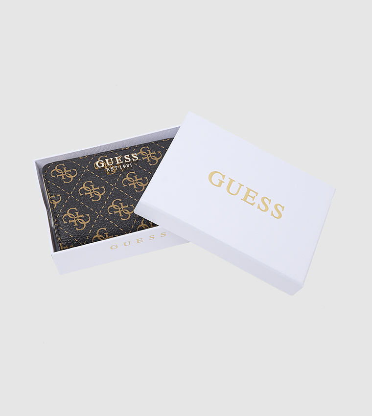 Logo Patterned Zippered Wallet
