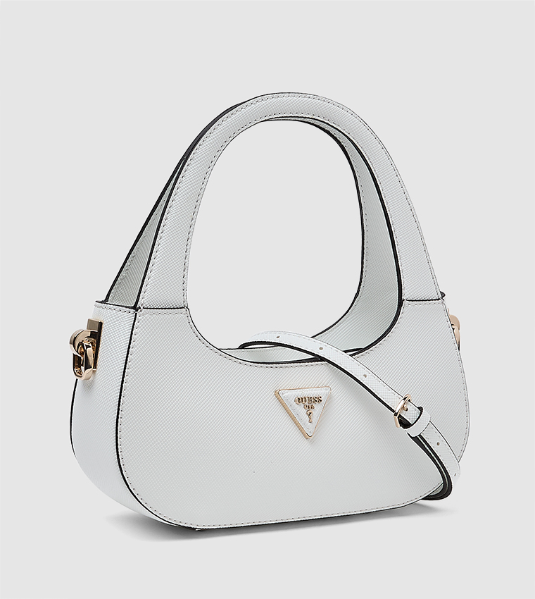 Logo Detail Zippered Hobo Bag