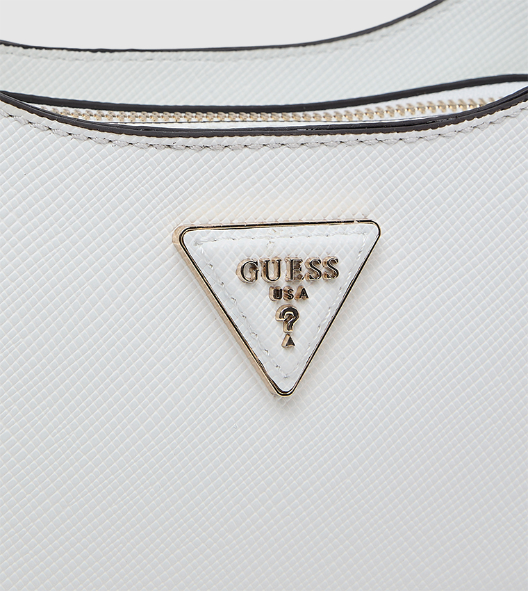 Logo Detail Zippered Hobo Bag