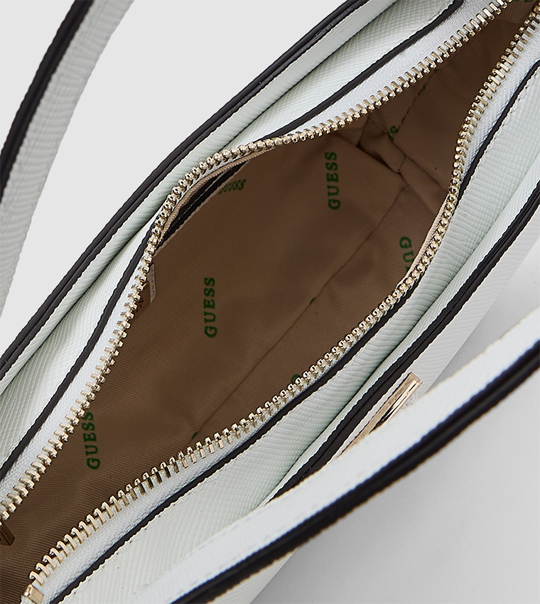 Logo Detail Zippered Hobo Bag