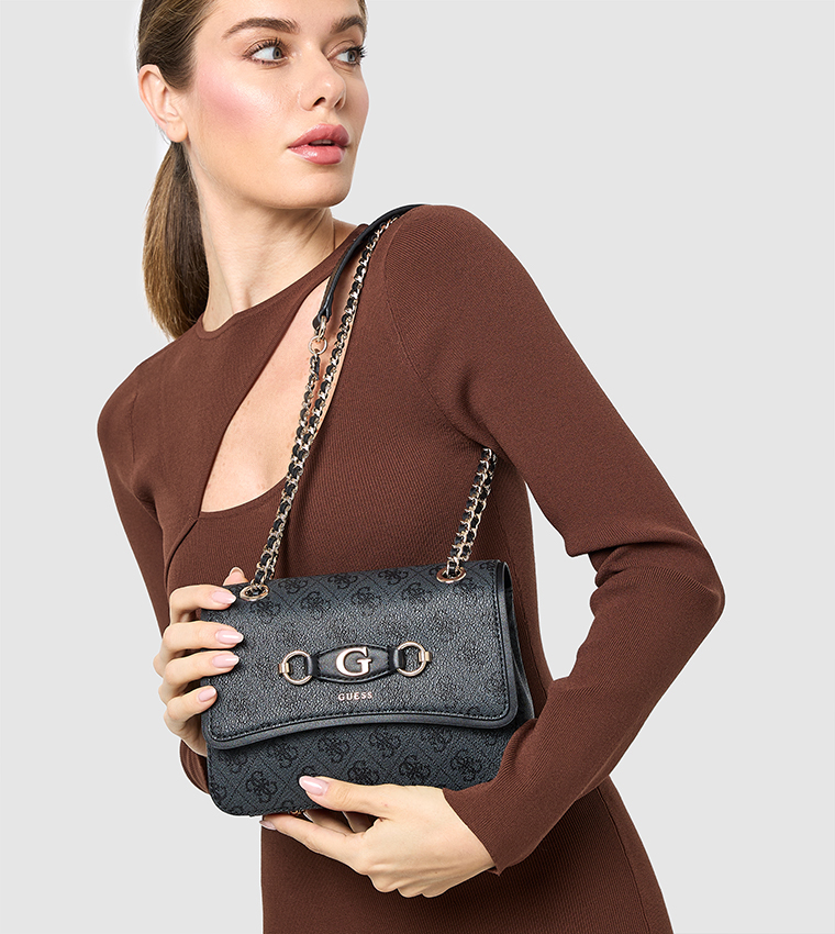 IZZY Logo Patterned Convertible Shoulder Bag