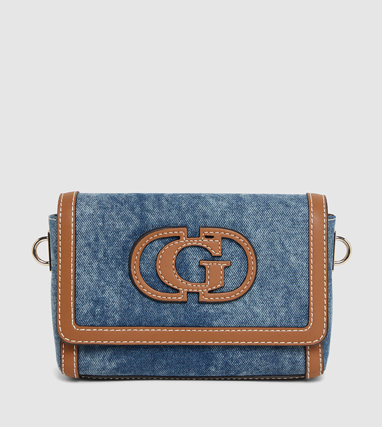 SEBINA Logo Detail Denim Shoulder Bag