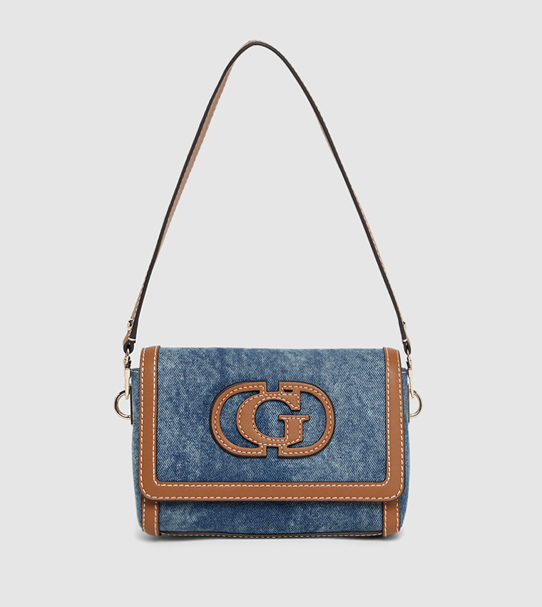 SEBINA Logo Detail Denim Shoulder Bag