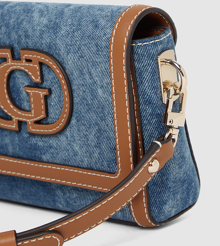 SEBINA Logo Detail Denim Shoulder Bag