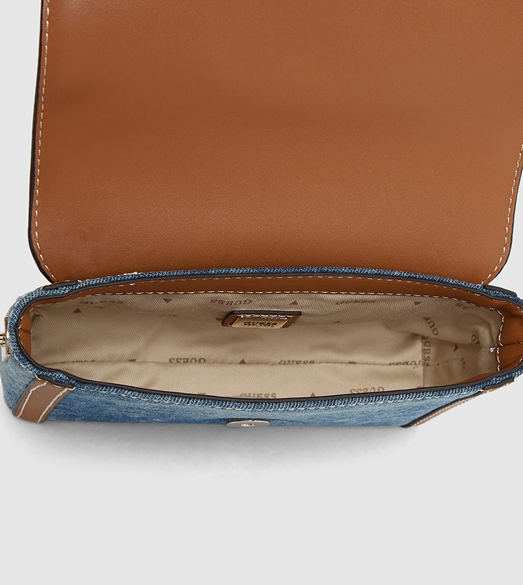 SEBINA Logo Detail Denim Shoulder Bag